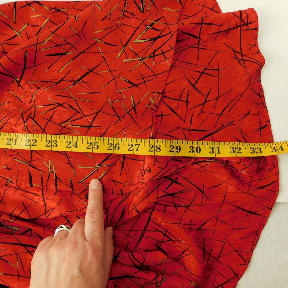 Nora Noh Vintage Silk Tunic Top Red Dolman Sleeve Flowing Size 4 Loose Fit MINT! - Picture 10 of 15